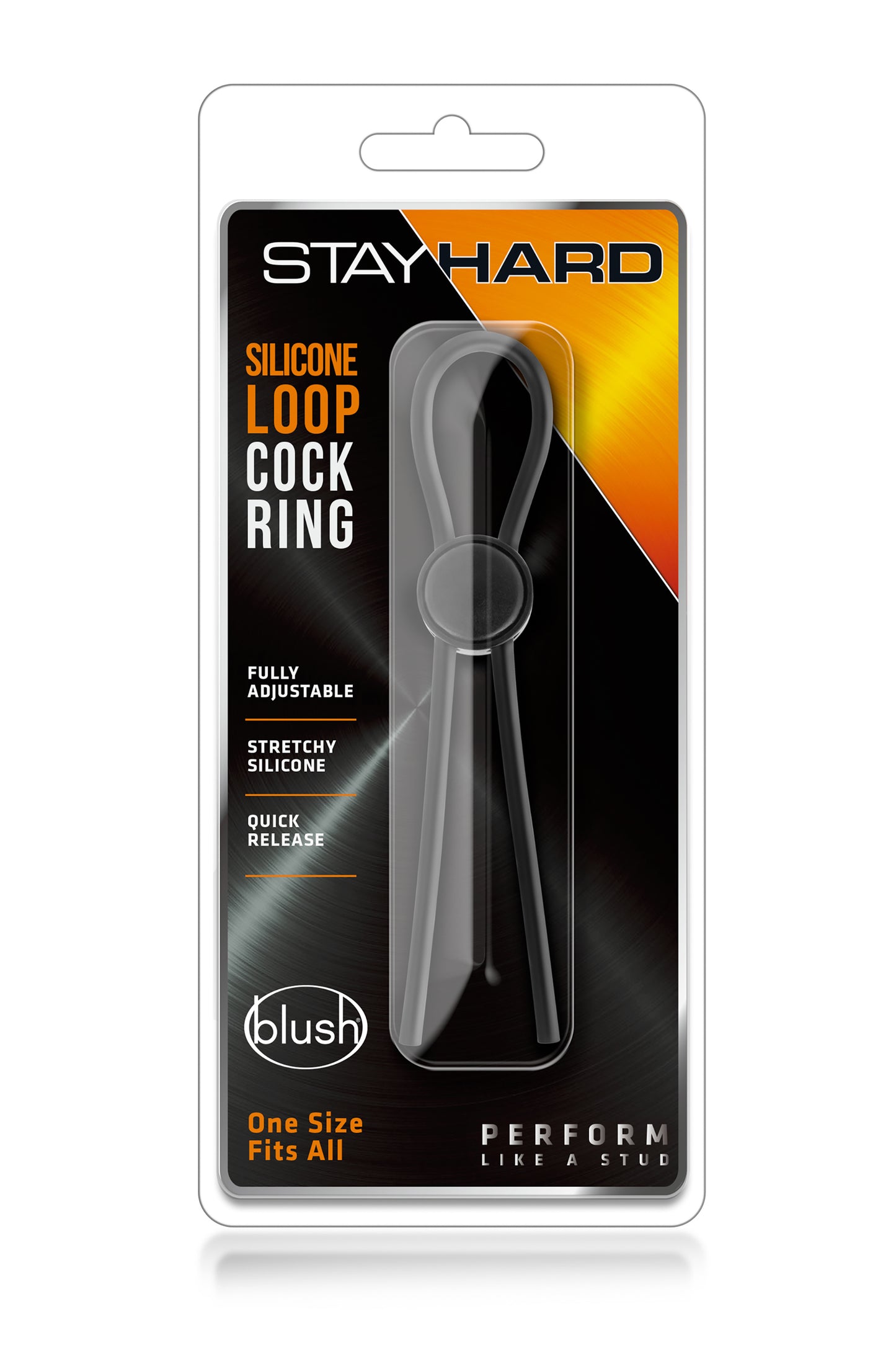 Stay Hard Silicone Loop Cock Ring Black