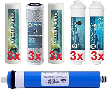 AquaNatura 6-stufiger Wasserfilter mit 75GPD Membran, 10-Zoll Vorfilter & Mineral Nachfilter