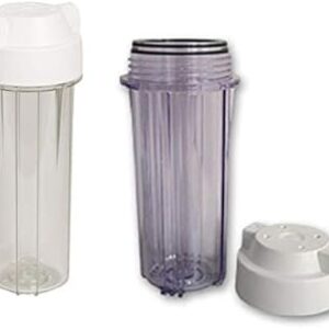 [Brand] Wasserfiltergehäuse 10 Zoll Transparent mit 1/4 Zoll Anschluss für Umkehrosmose-Systeme und Trinkwasseraufbereitung
