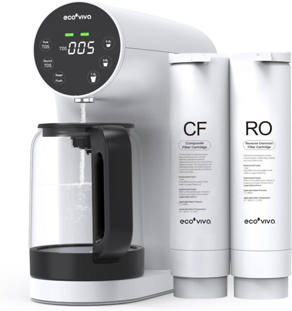 Ecoviva Osmoseanlage 5-stufig Echtzeit-TDS-Display 3:1 Entsorgungsverhältnis