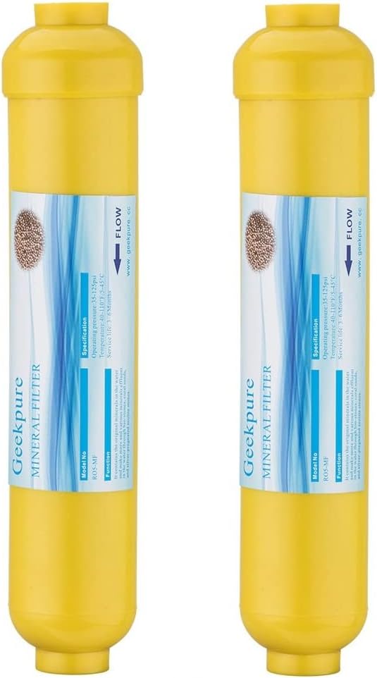 Geekpure 10-Zoll Inline Wasserfilter für Umkehrosmose 1/4" Anschluss (2 Stück)