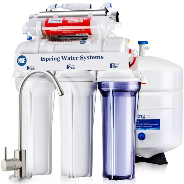iSpring 7-Stufige 75 GPD RO Wasserfilteranlage mit UV und Alkaline-Mineralfilter