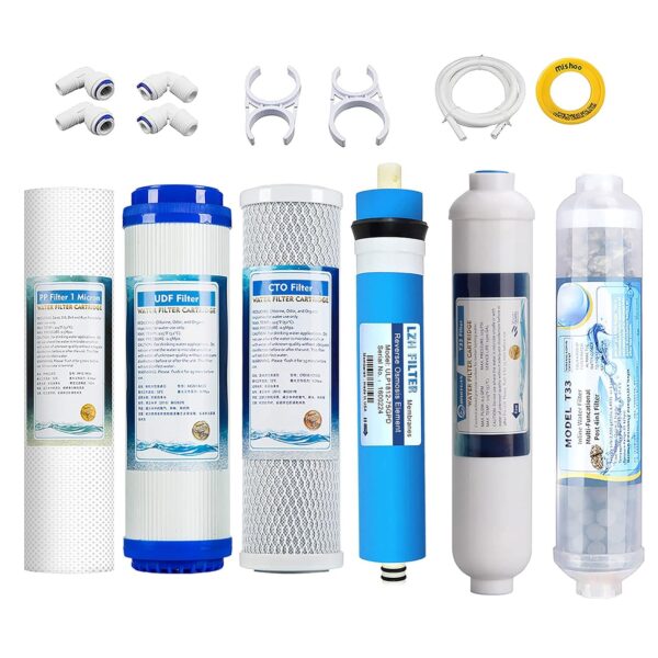Naturewater 10-Zoll RO Ersatzfilter Set für 6-stufige Umkehrosmoseanlagen, 1-6 Level