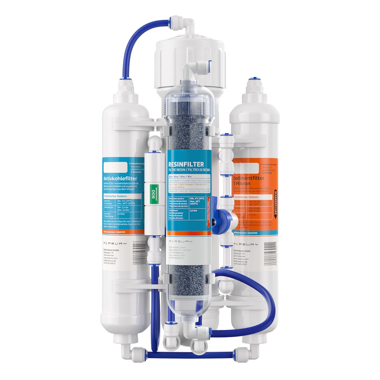 Osmosis System Aquarium 380L/Tag + 630ml Harzfilter – Umkehrosmoseanlage für Reinerwasser
