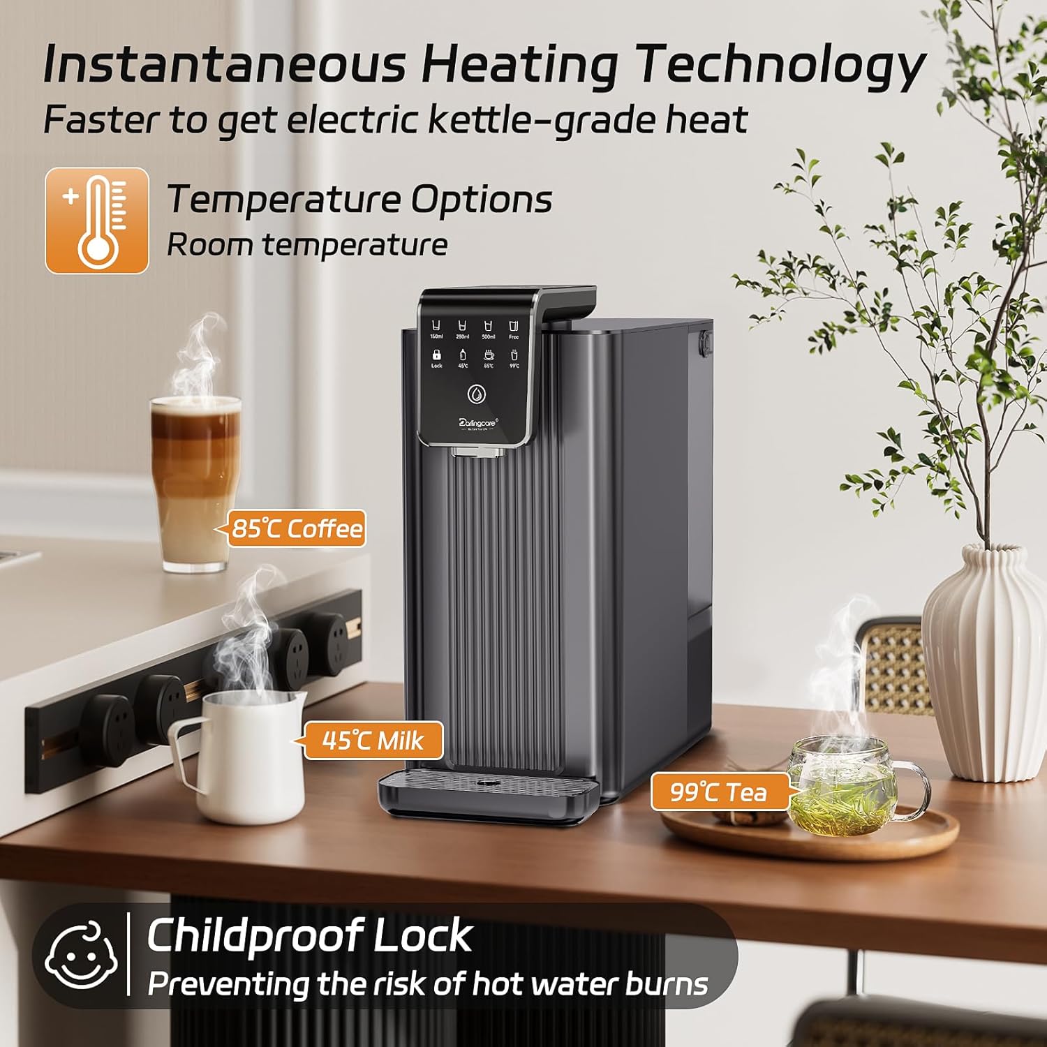 Osmosis System Trinkwasserfilter Countertop 6-Wege RO-System mit Echtzeit-TDS-Monitor und Heißwasserfunktion