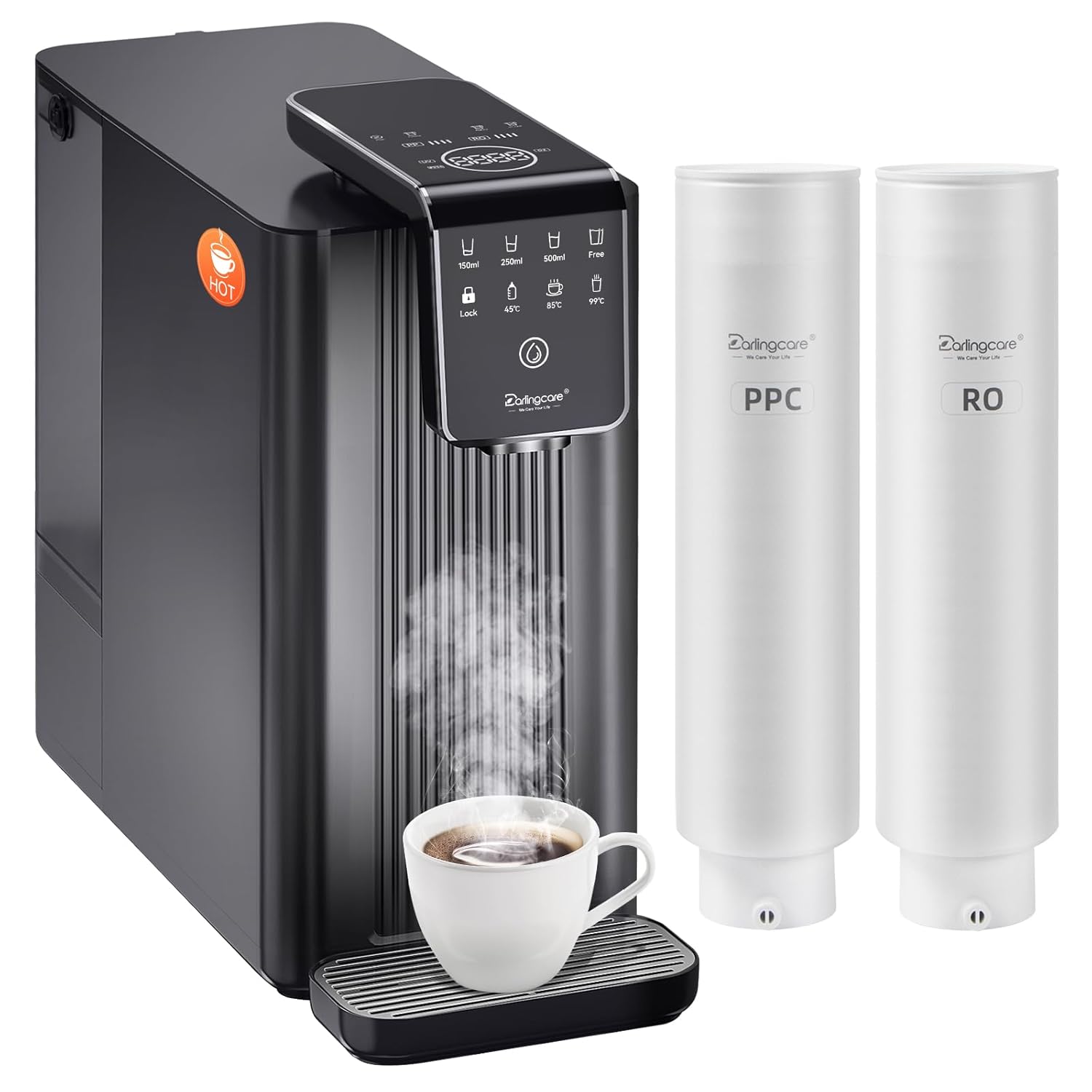 Osmosis System Trinkwasserfilter Countertop 6-Wege RO-System mit Echtzeit-TDS-Monitor und Heißwasserfunktion