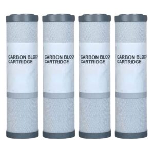 Pack of 4 Haushaltswasserfilter Kokosnuss-Kohleblock 10 Zoll für Ganzhaus- und Umkehrosmoseanlagen