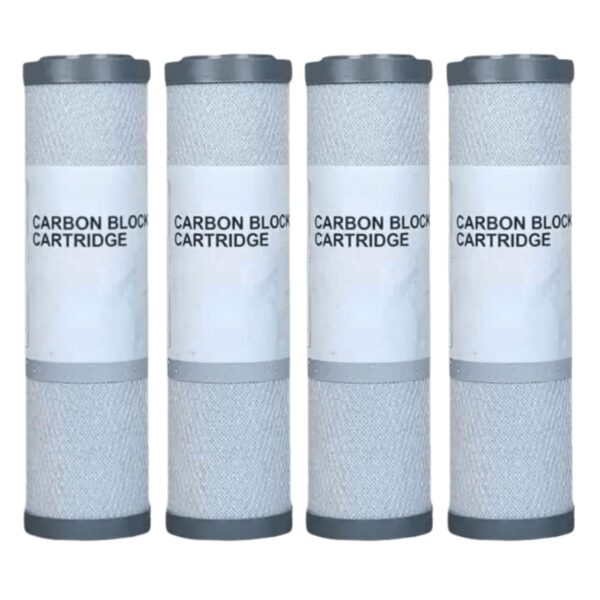 Pack of 4 Haushaltswasserfilter Kokosnuss-Kohleblock 10 Zoll für Ganzhaus- und Umkehrosmoseanlagen