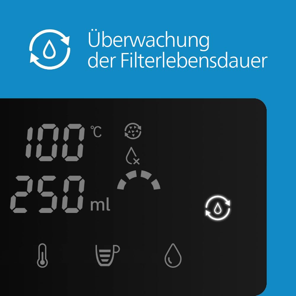 Philips Wasserspender mit Touchscreen, 6 Temperaturstufen, filtert Schadstoffe, 2,2L
