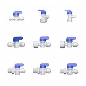 W 1I4 1/4" 3/8" Rückspül-Kugelhahn RO-Membranfilter M/F-Gewinde mit Schnellverbinder