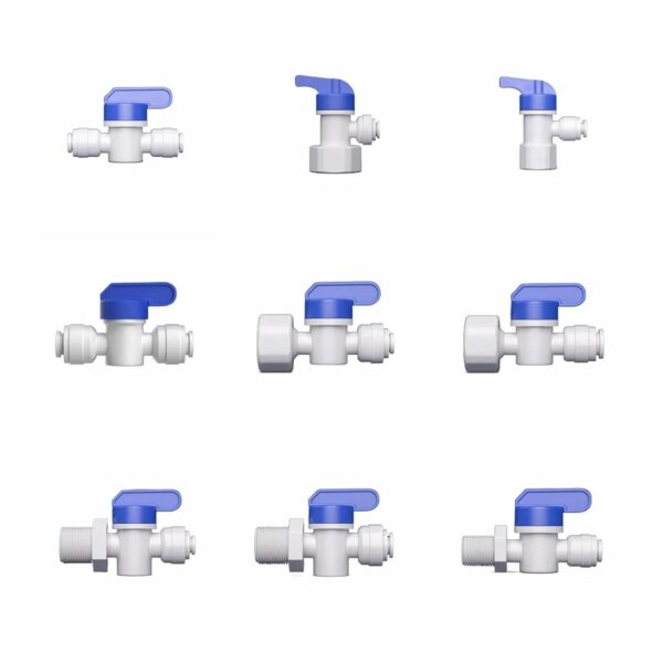 W 1I4 1/4" 3/8" Rückspül-Kugelhahn RO-Membranfilter M/F-Gewinde mit Schnellverbinder