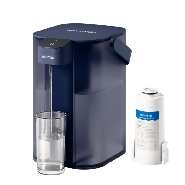Waterdrop Wasserfilterkanne 3,5 L, 3 Monate, reduziert Chlor, Blei, Quecksilber, PFAS, Blau